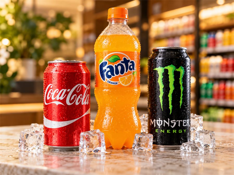 Napoje: Coca-Cola, Fanta, Monster